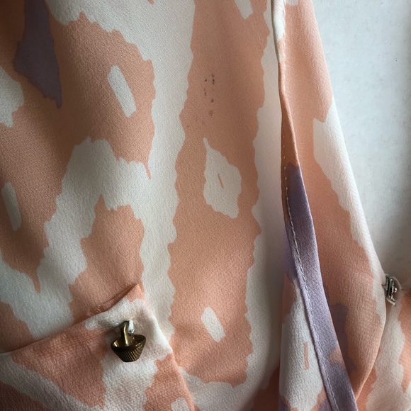 Line & Dot Print Wrap Front Blouse - Picture 5 of 5